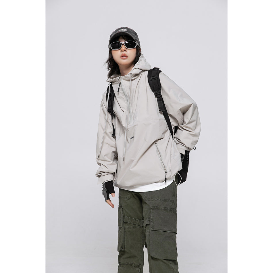 Unisex Jacket Black Warrior Mechanical Style Coat Hooded Jacket Shell Jacket