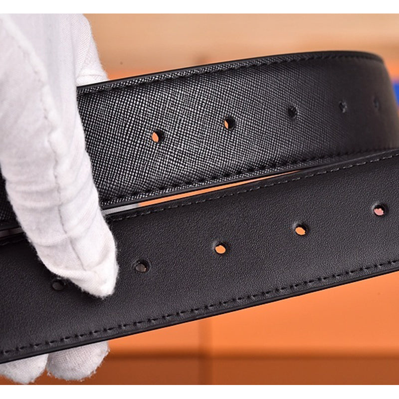 Amiri Belt Black linen leather texture