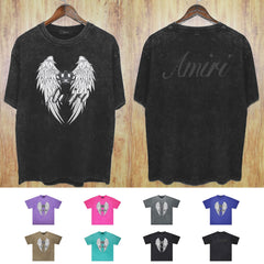 Amiri Washed Distressed T Shirt Printed Trendy Pure Cotton