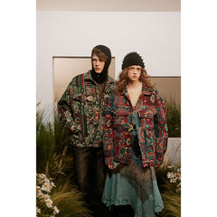 Unisex Jacket Vintage Loose Lapels Jacket Overalls