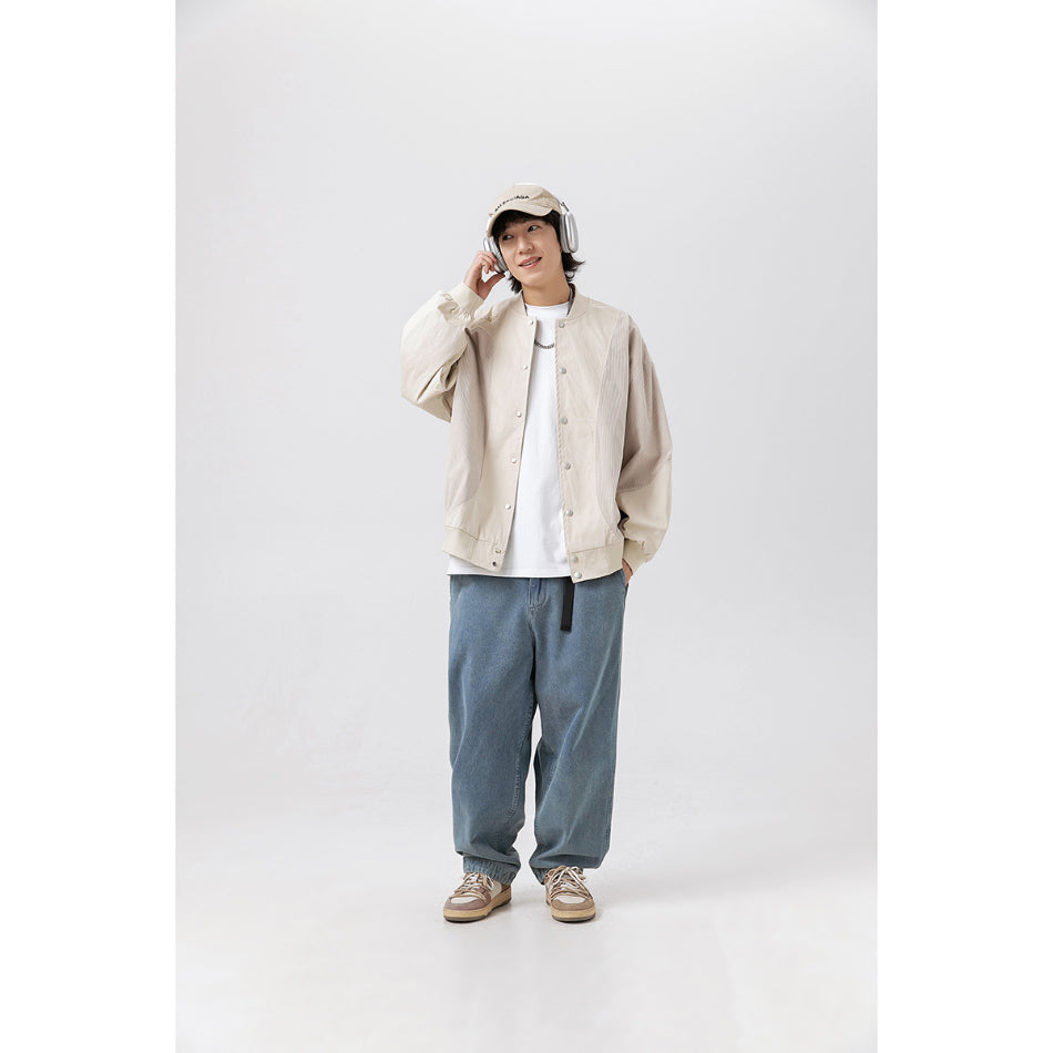 Unisex Jacket Retro Patchwork Baseball Jacket Coat
