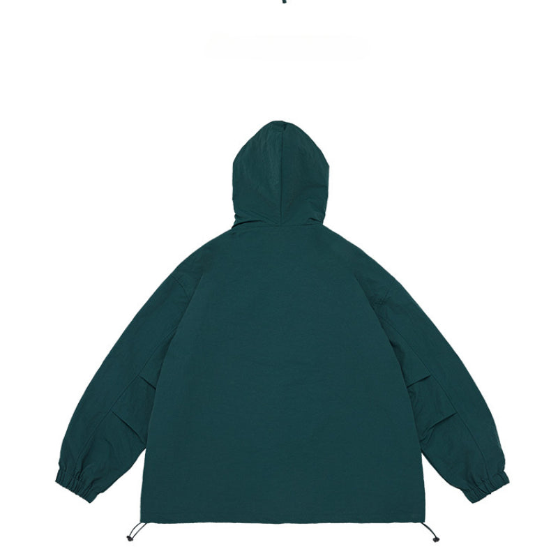 Unisex Jacket Shell Jacket Sports Stand Collar Jacket Casual Loose-Fitting Hoodie Coat