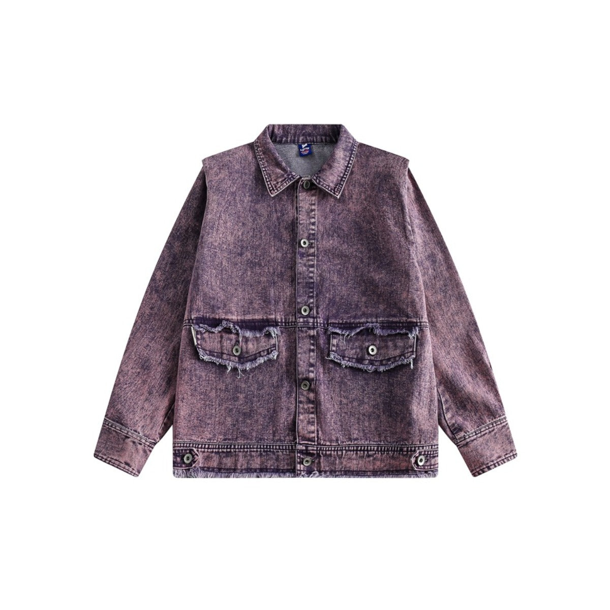 Unisex Jacket Retro Washed Brushed Purple Denim Jacket