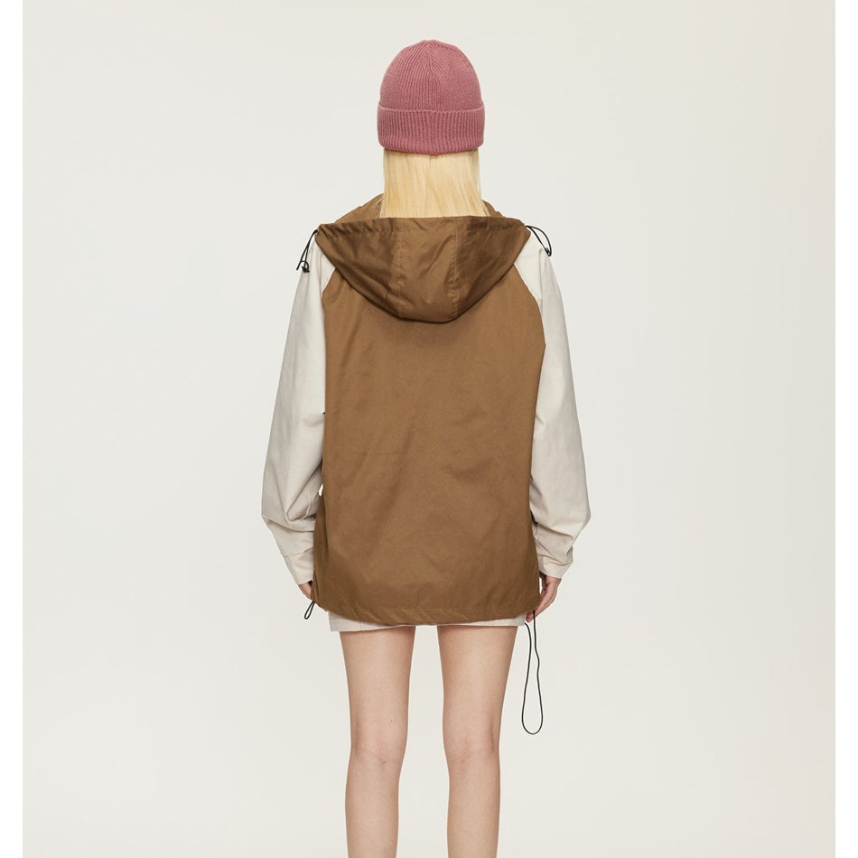 Unisex Jacket Retro Autumn Coat Loose Casual Hooded Jacket