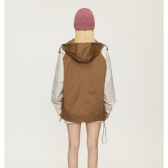 Unisex Jacket Retro Autumn Coat Loose Casual Hooded Jacket