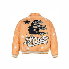 Hellstar Jacket Avirex X Hellstar Leather Jacket Loose Hip Hop