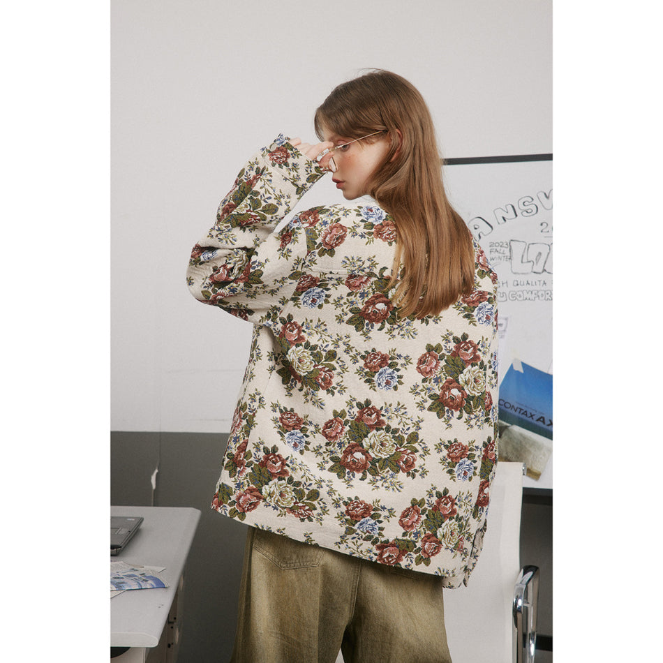 Unisex Jacket Stand Collar Jacket Baggy Coat