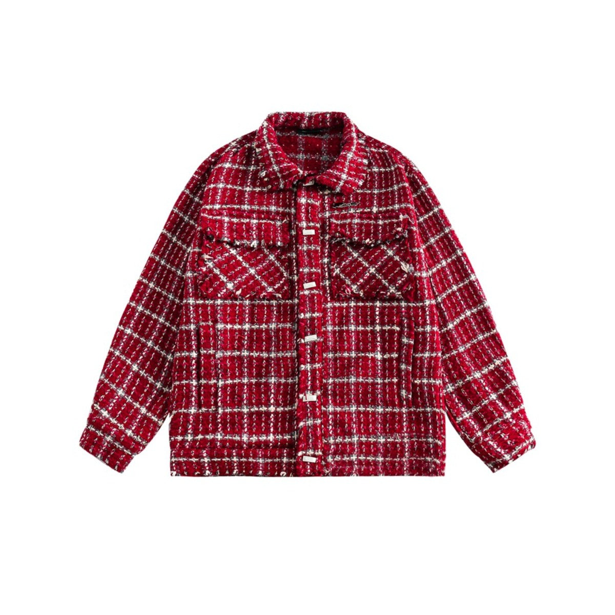 Unisex Jacket Retro Lapels Jacket Plaid Coat