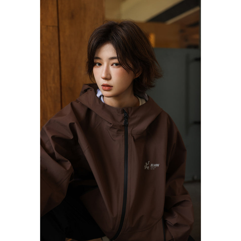 Unisex Jacket Shell Jacket Waterproof Wind-Resist Tool Wind-Resistant Hooded Jacket