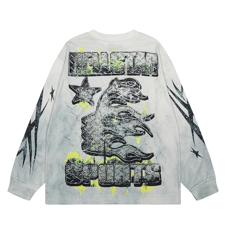 Hellstar Long Sleeve Shirts Hip-hop loose oversize