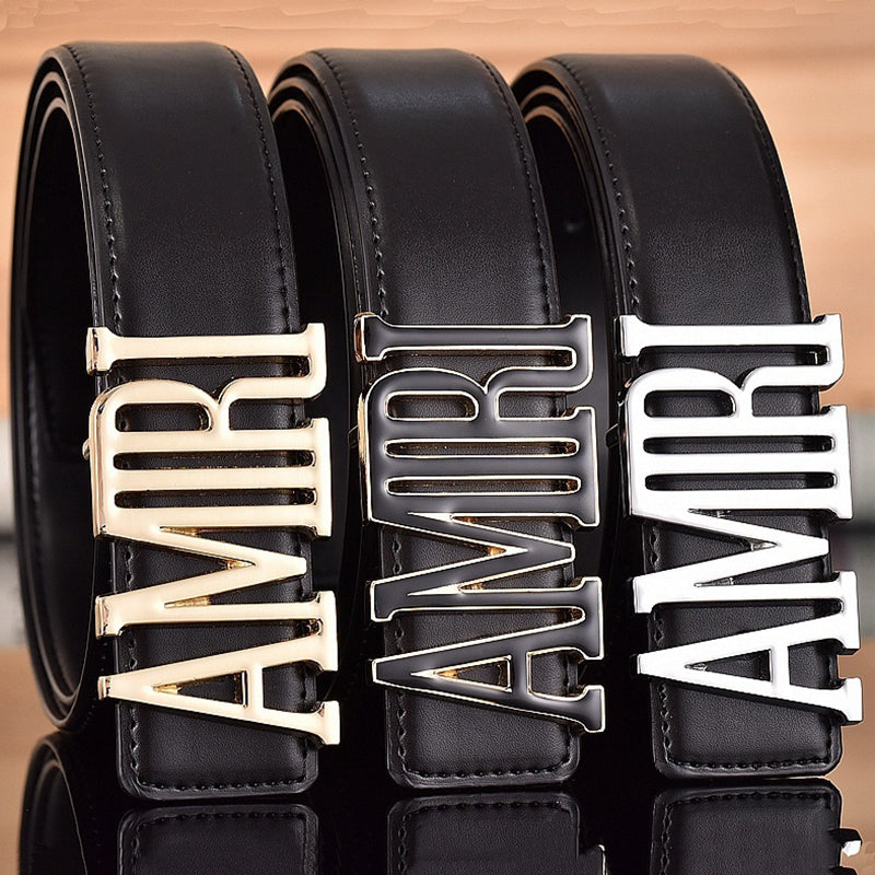 Amiri Belt Black plain texture