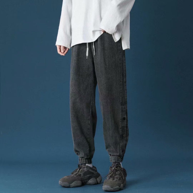 Men Jeans Loose Straight Wide Leg Summer Casual Trousers