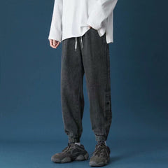 Men Jeans Loose Straight Wide Leg Summer Casual Trousers