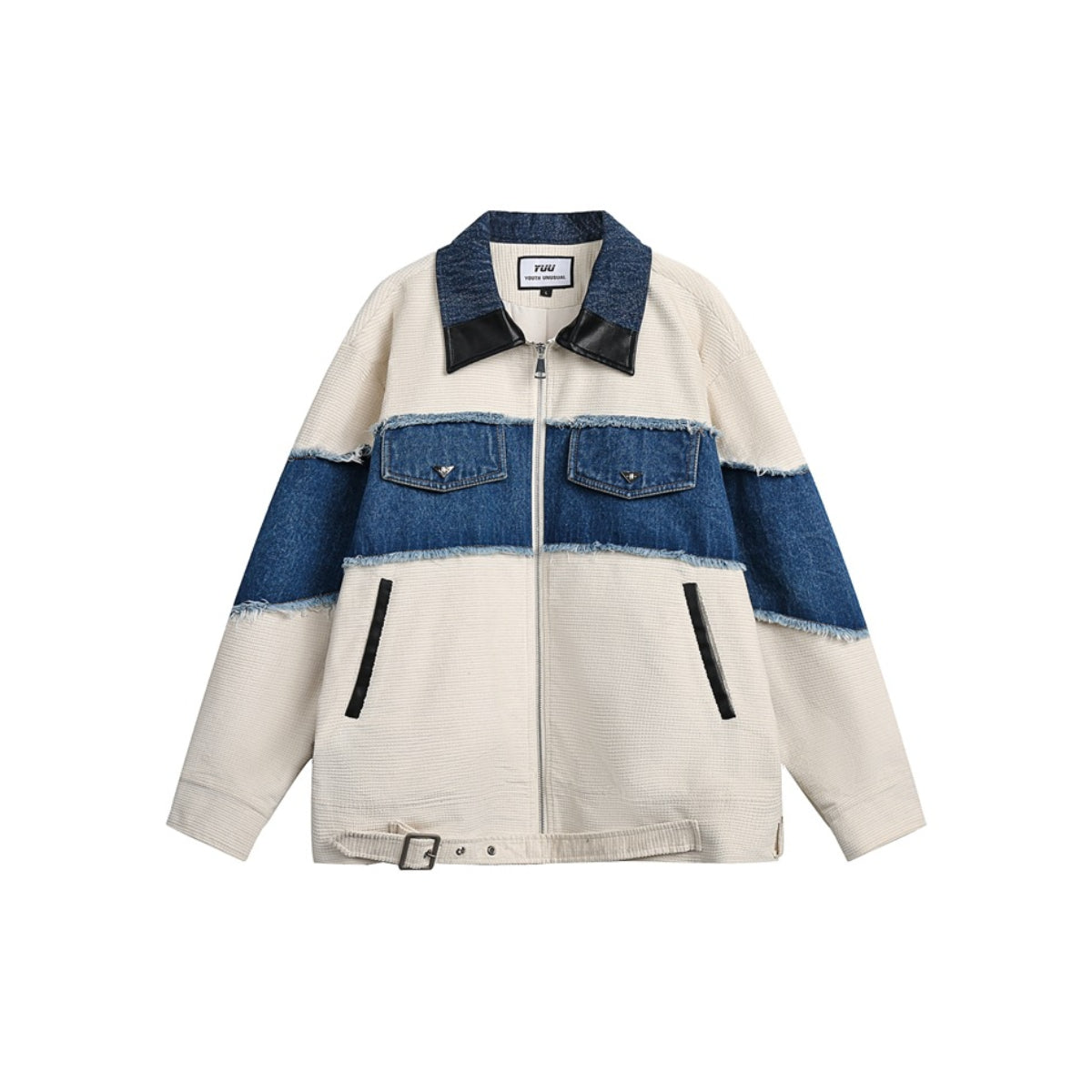 Unisex Jacket Lapel Denim Jacket Baggy Coat