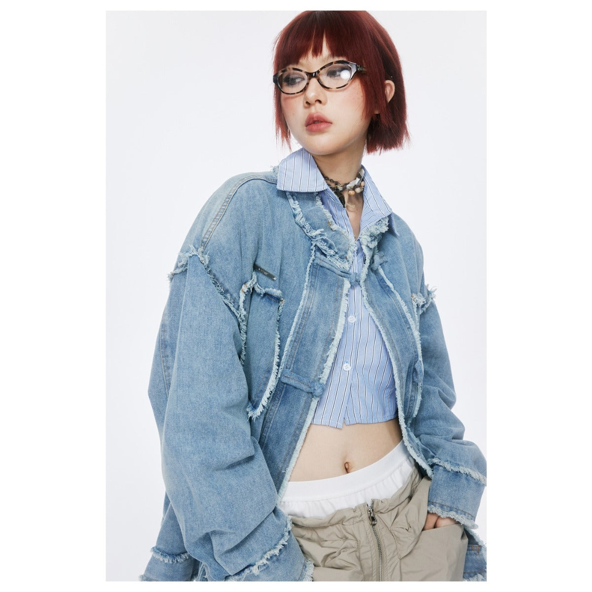 Unisex Jacket Vintage Wash Denim Coat Men's and Women's Loose Denim Jacket