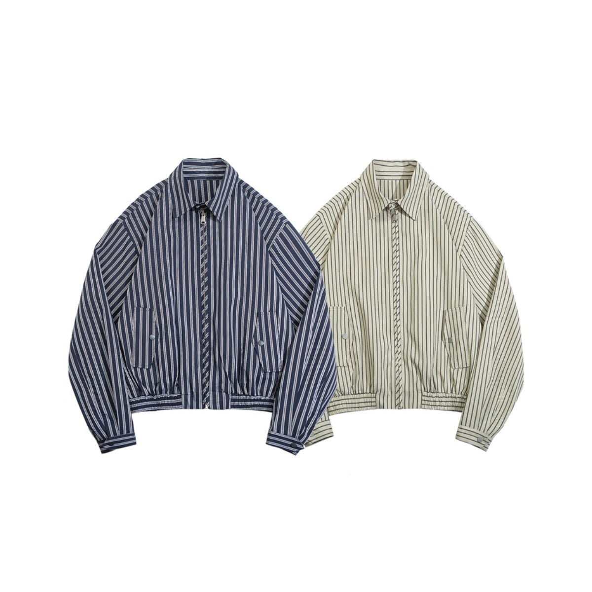 Unisex Jacket Autumn Vintage Stripe Jacket Loose Overalls
