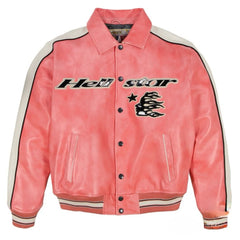Hellstar Jacket Avirex X Hellstar Leather Jacket Loose Hip Hop